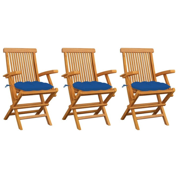 Trädgårdsstolar Med A Dynor 3 St Massiv Teak