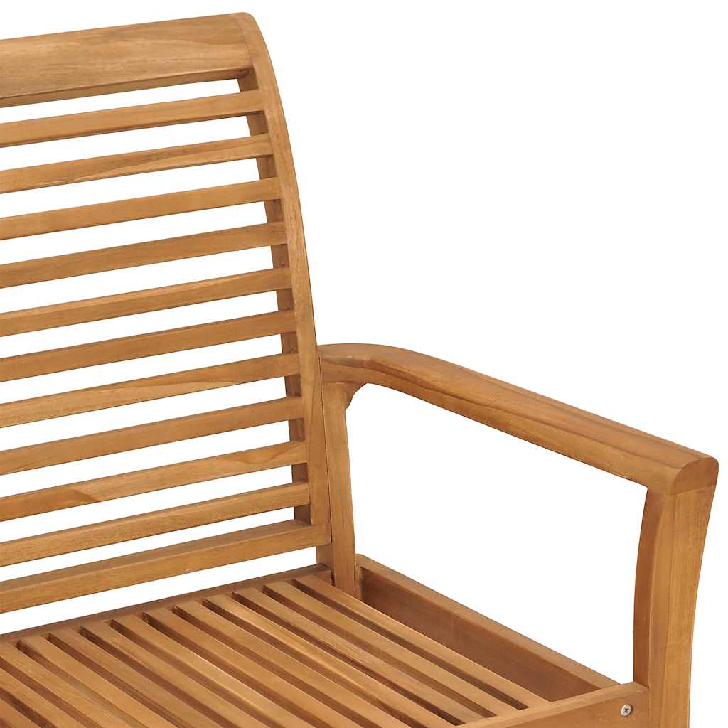 Trädgårdsbänk Med Gräddvit Dyna 112 Cm Massiv Teak