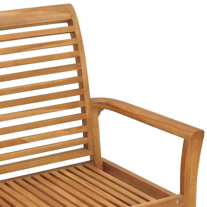 Trädgårdsbänk Med Gräddvit Dyna 112 Cm Massiv Teak