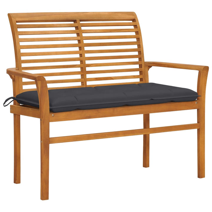 Trädgårdsbänk Med Dyna 112 Cm Massiv Teak