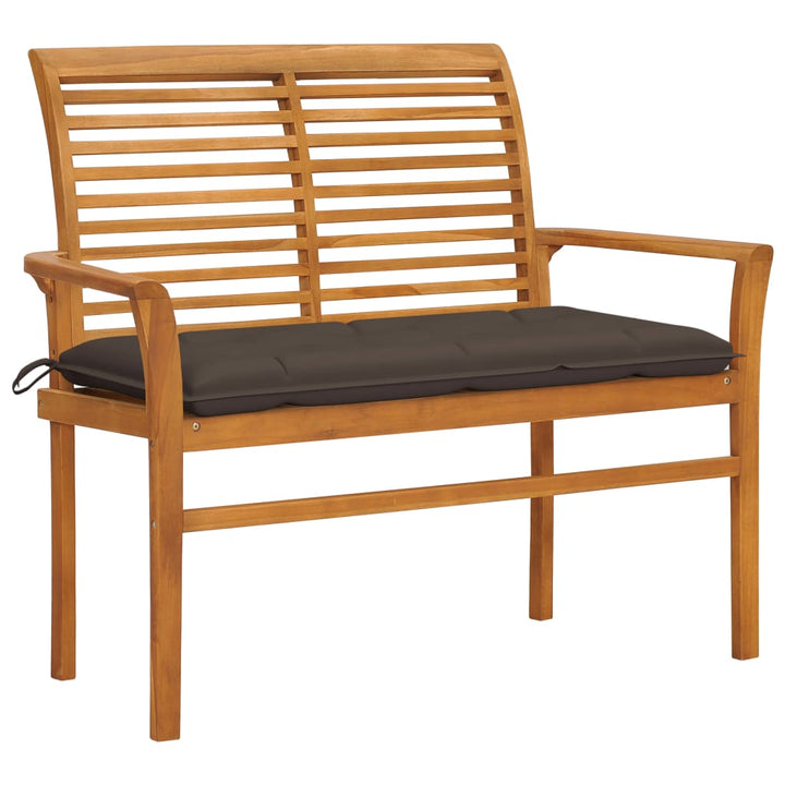 Trädgårdsbänk Med Dyna 112 Cm Massiv Teak