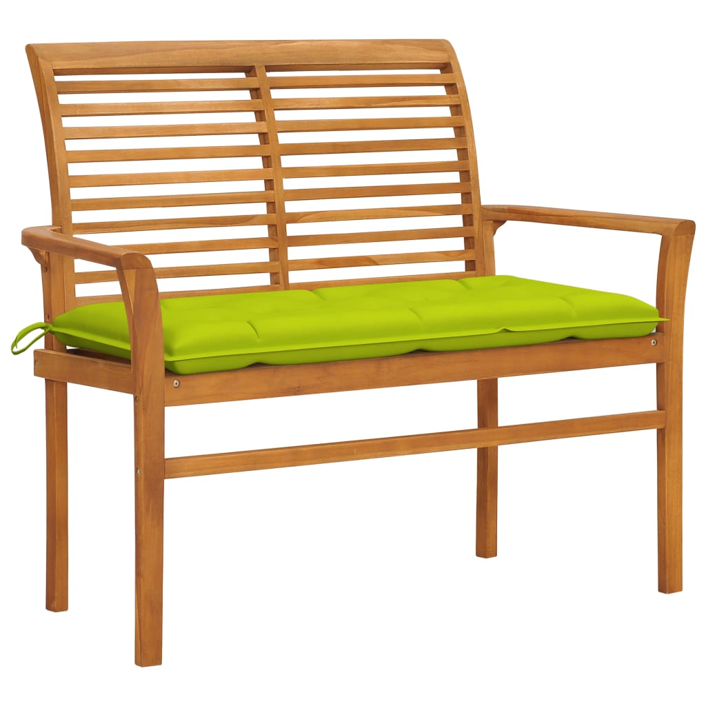 Trädgårdsbänk Med Dyna 112 Cm Massiv Teak