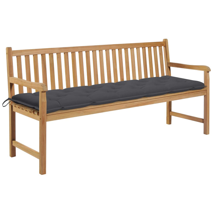 Trädgårdsbänk Med Dyna Massiv Teak