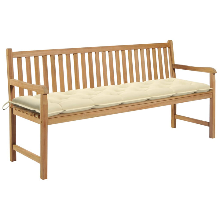 Trädgårdsbänk Med Dyna Massiv Teak