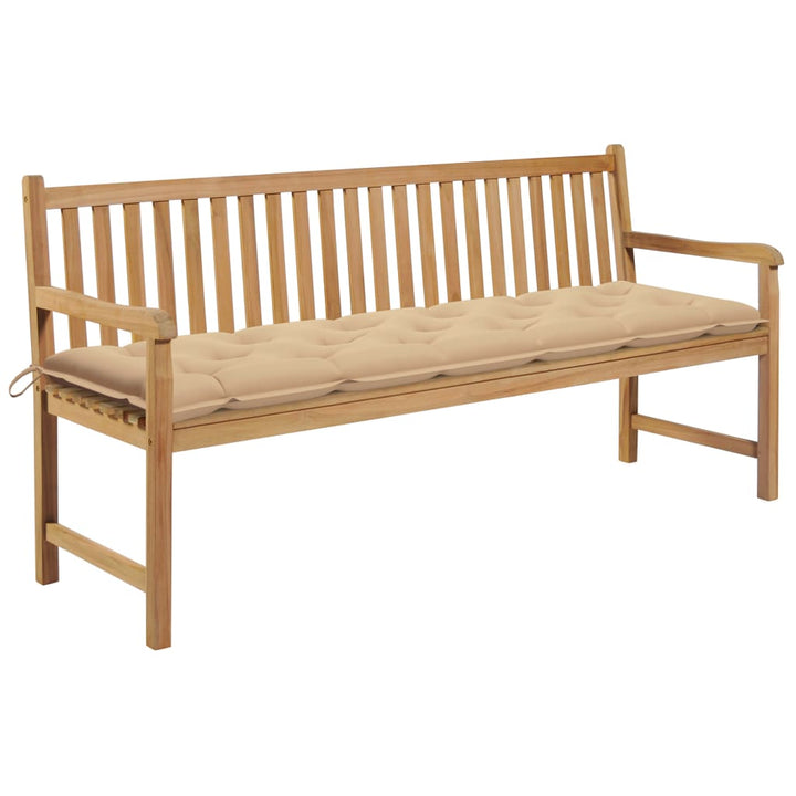 Trädgårdsbänk Med Dyna Massiv Teak