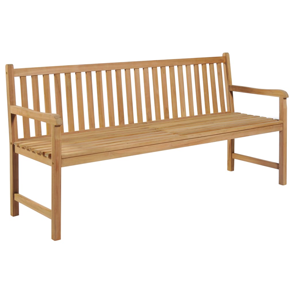 Trädgårdsbänk Med Dyna Massiv Teak