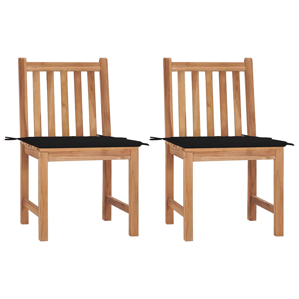 Trädgårdsstolar 2 St Med Dynor Massiv Teak