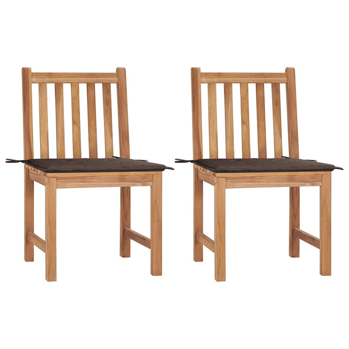 Trädgårdsstolar 2 St Med Dynor Massiv Teak