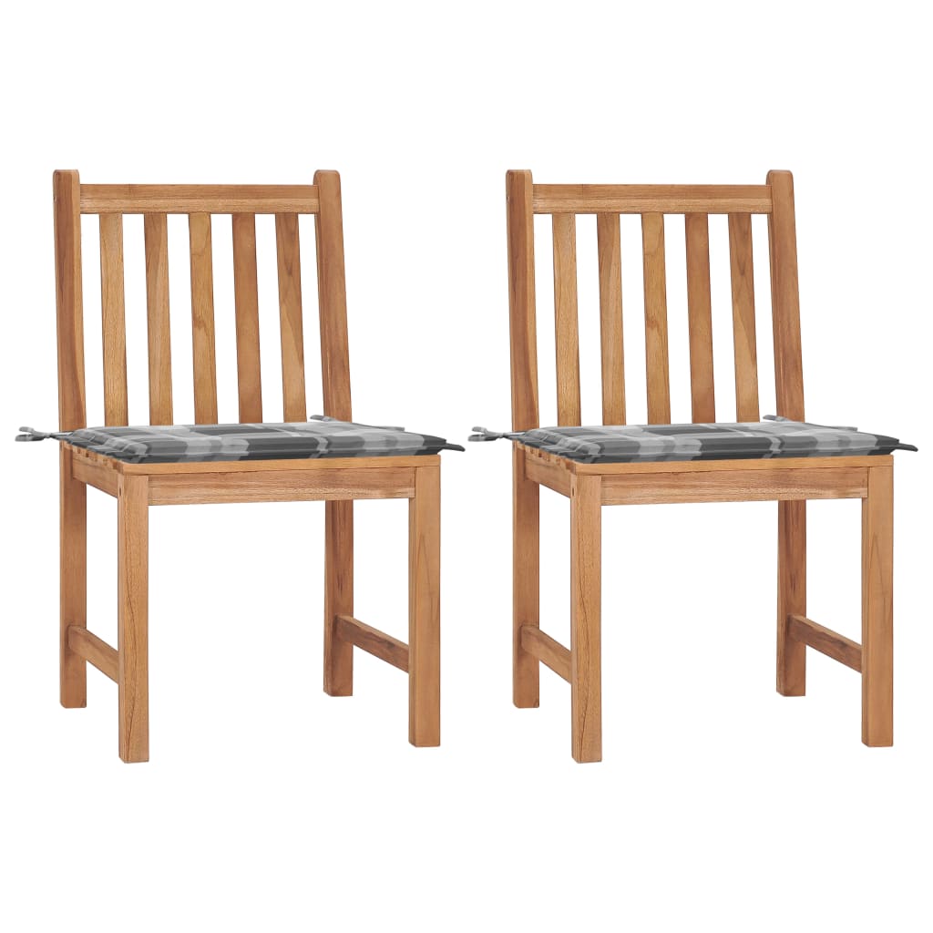 Trädgårdsstolar 2 St Med Dynor Massiv Teak