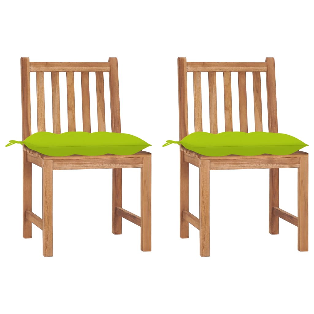 Trädgårdsstolar 2 St Med Dynor Massiv Teak