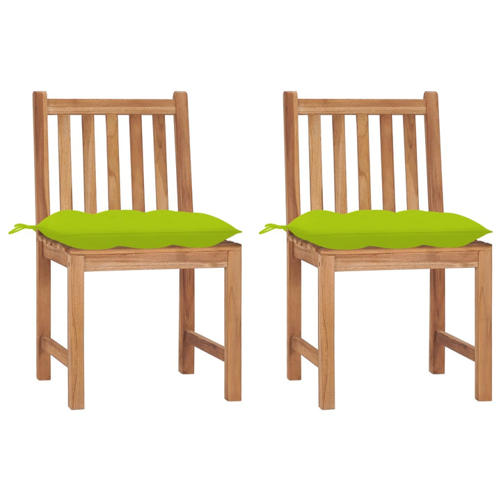 Trädgårdsstolar 2 St Med Dynor Massiv Teak