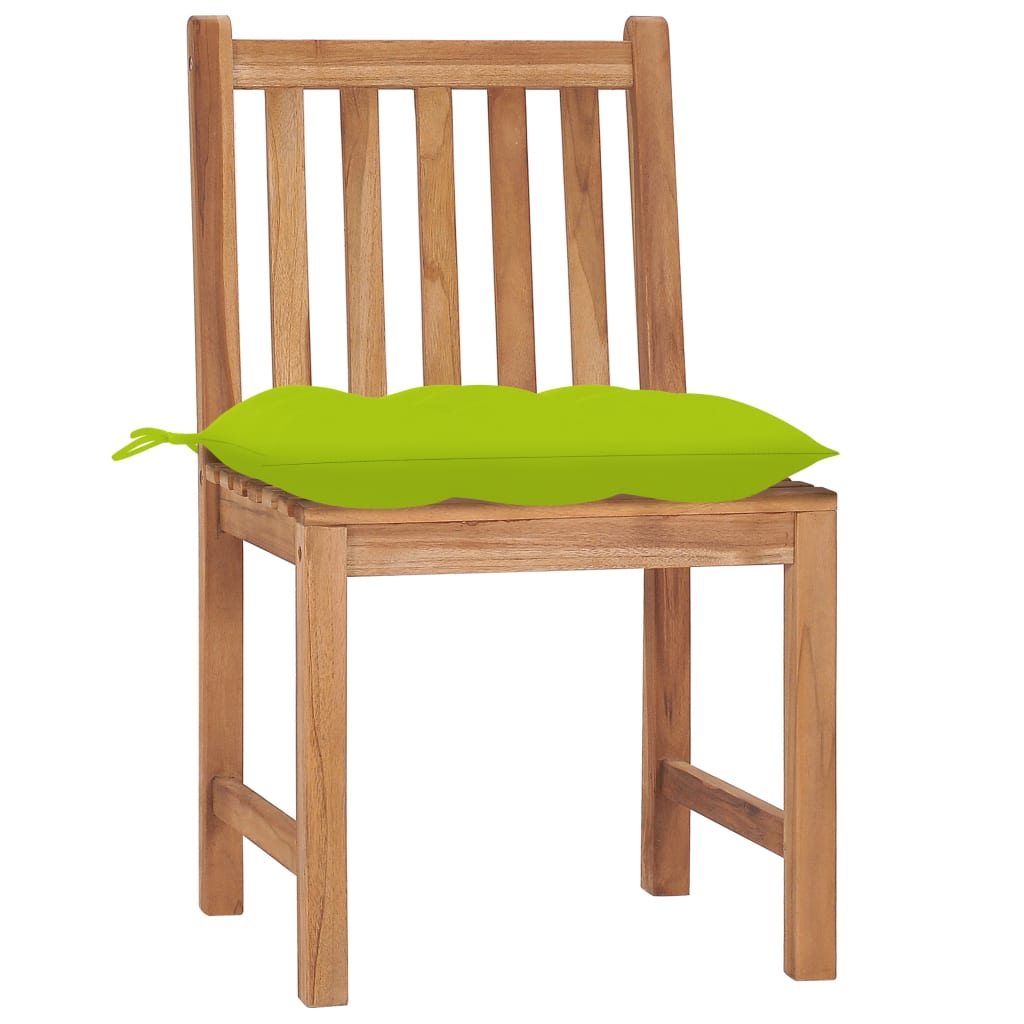 Trädgårdsstolar 2 St Med Dynor Massiv Teak