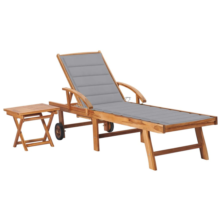 Solsäng 2 St Och Dyna Massiv Teak