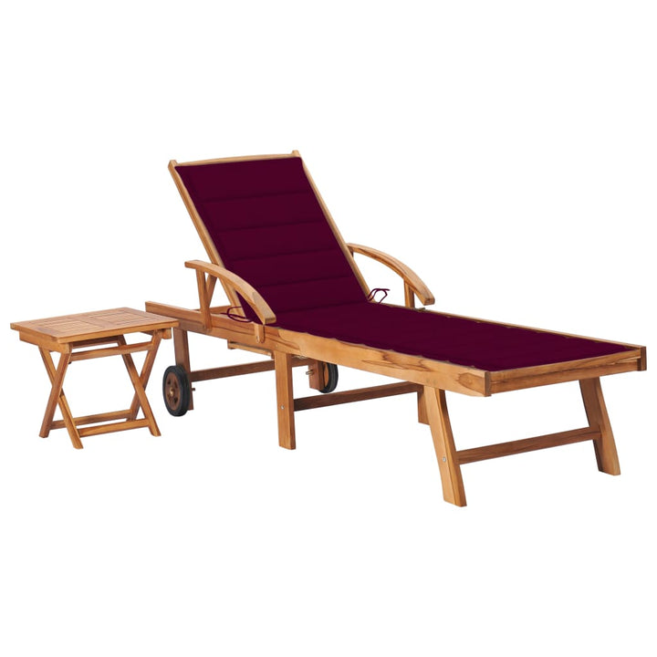 Solsäng 2 St Och Dyna Massiv Teak
