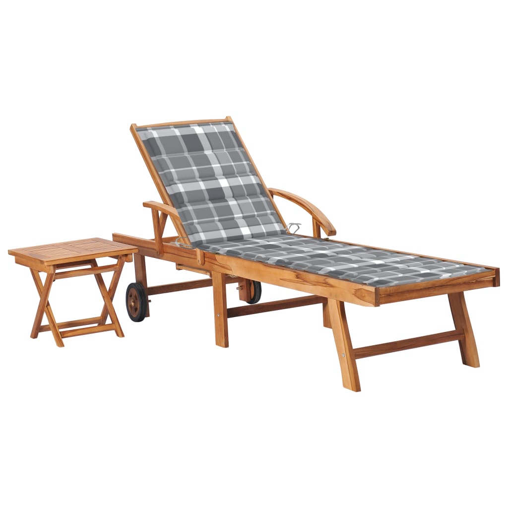 Solsäng 2 St Och Dyna Massiv Teak