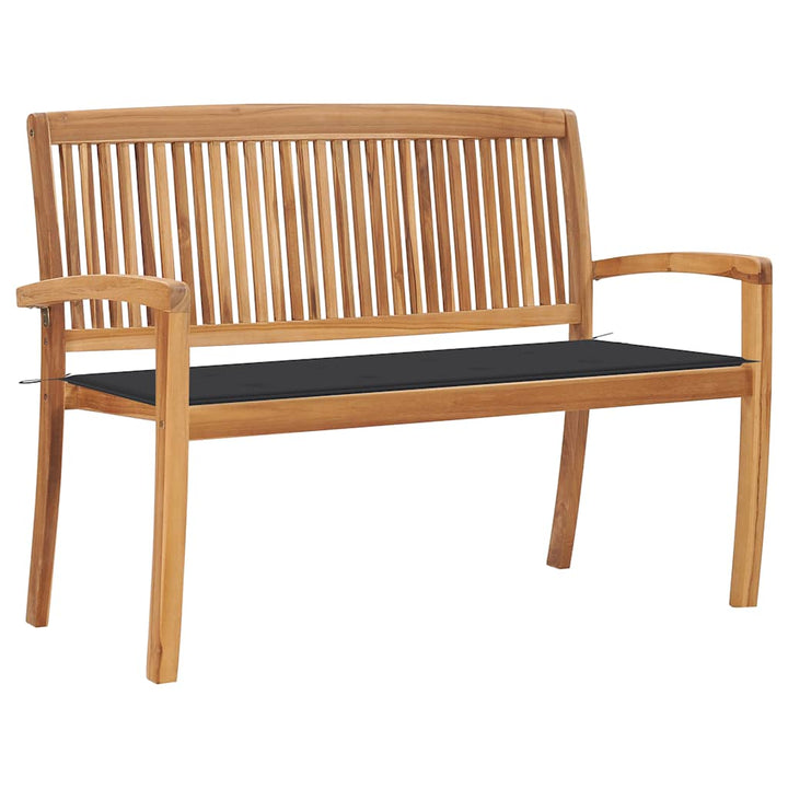 Stapelbar Trädgårdsbänk Med Dyna 159 Cm Massiv Teak