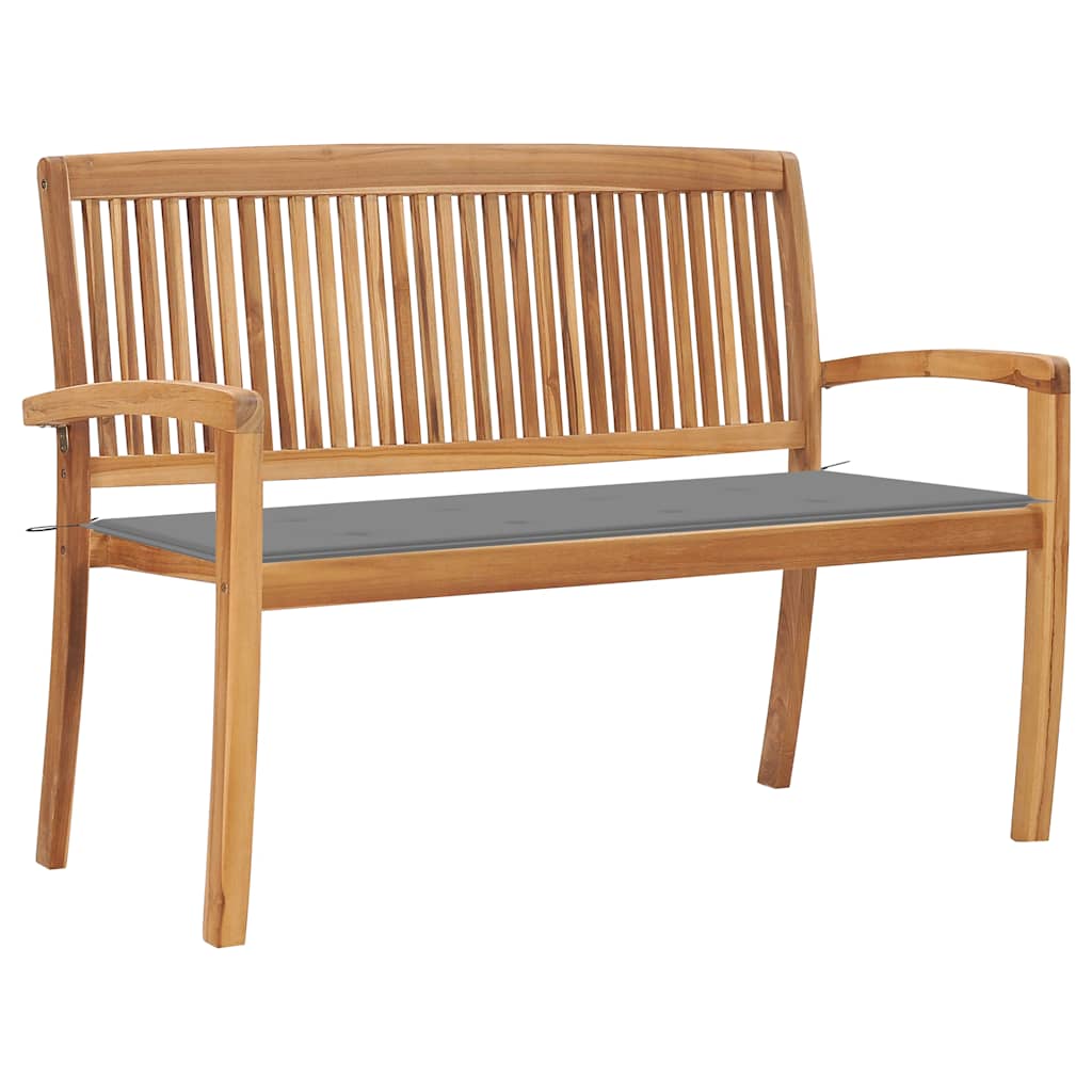 Stapelbar Trädgårdsbänk Med Dyna 159 Cm Massiv Teak