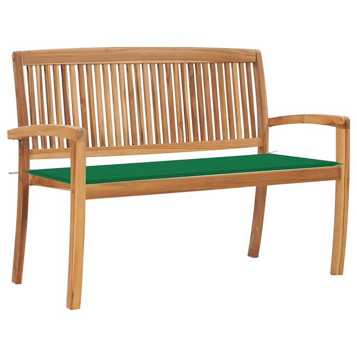 Stapelbar Trädgårdsbänk Med Dyna 159 Cm Massiv Teak