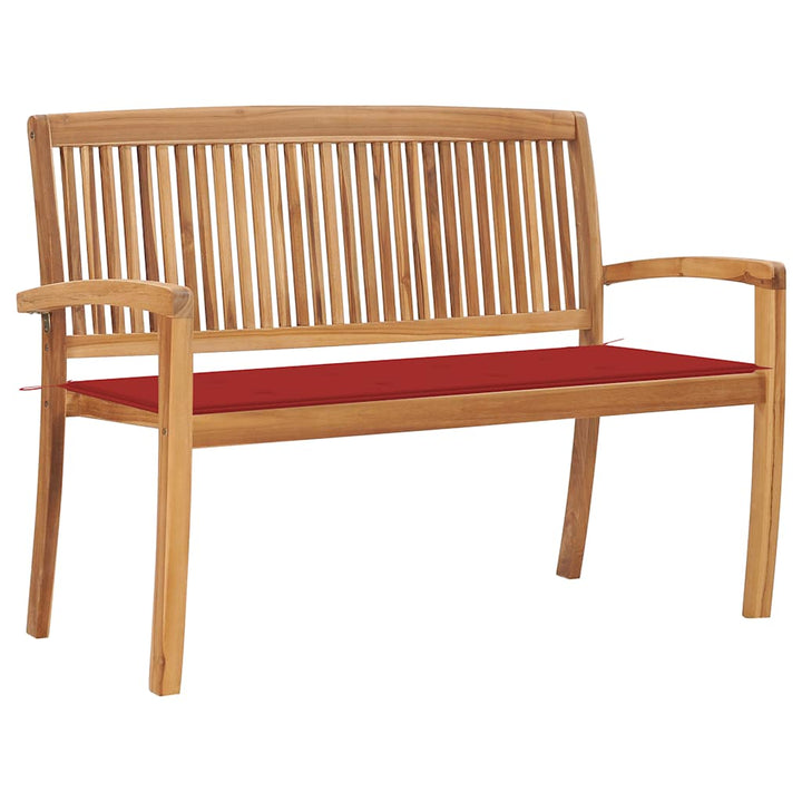 Stapelbar Trädgårdsbänk Med Dyna 159 Cm Massiv Teak