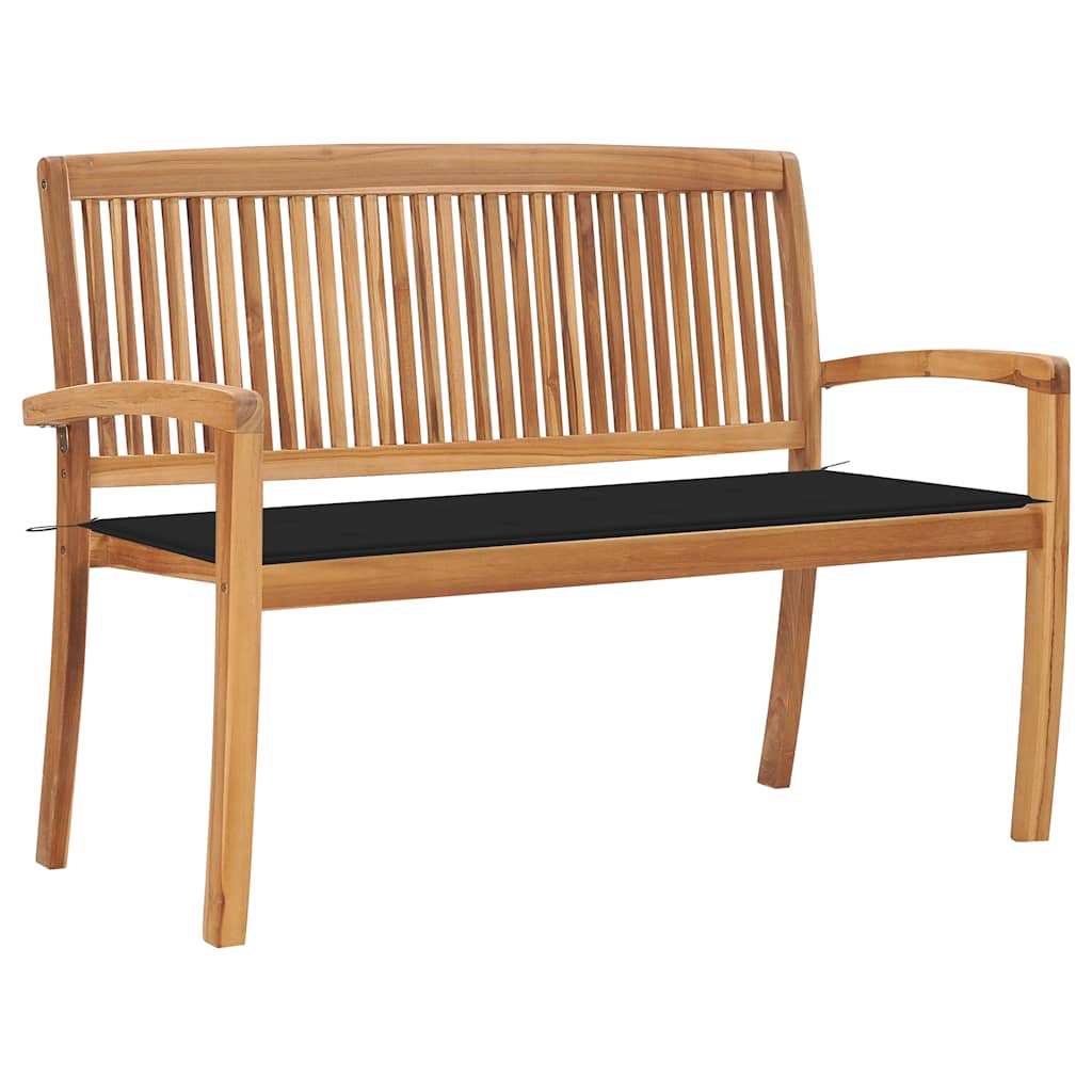 Stapelbar Trädgårdsbänk Med Dyna 159 Cm Massiv Teak