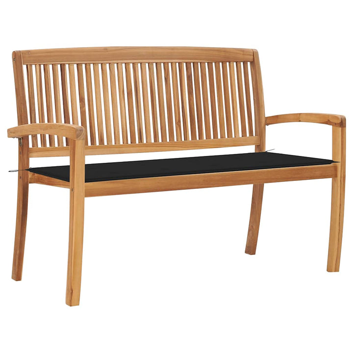 Stapelbar Trädgårdsbänk Med Dyna 159 Cm Massiv Teak