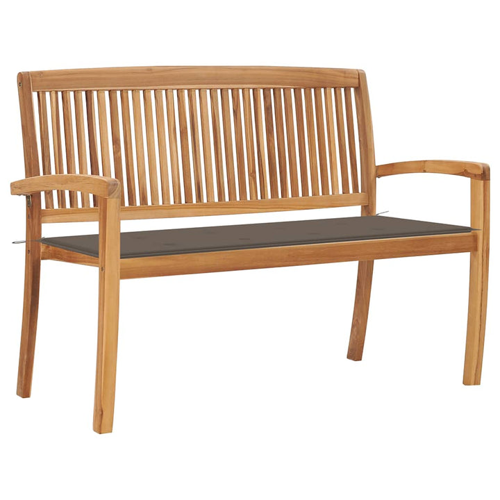 Stapelbar Trädgårdsbänk Med Dyna 159 Cm Massiv Teak