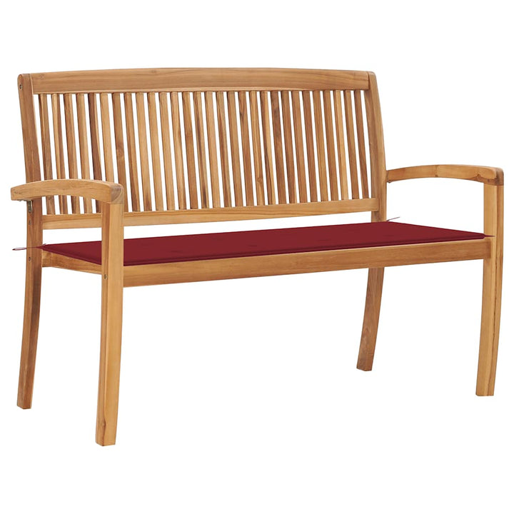 Stapelbar Trädgårdsbänk Med Dyna 159 Cm Massiv Teak