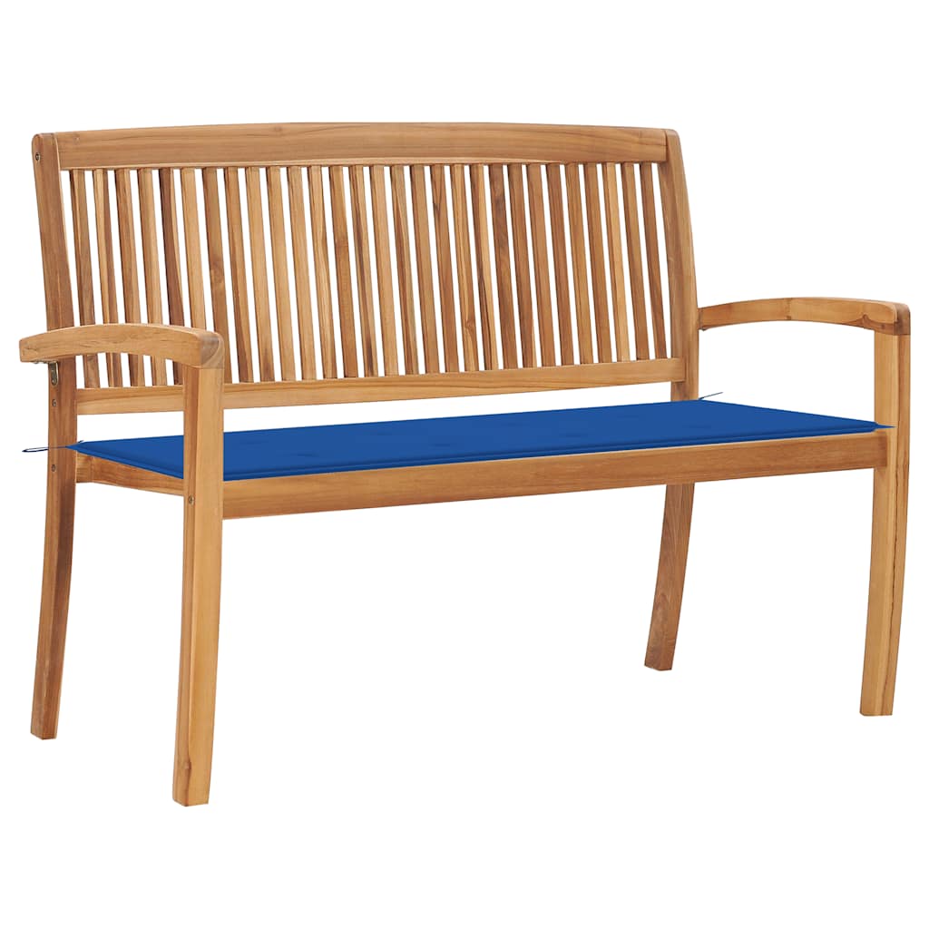 Stapelbar Trädgårdsbänk Med Dyna 159 Cm Massiv Teak
