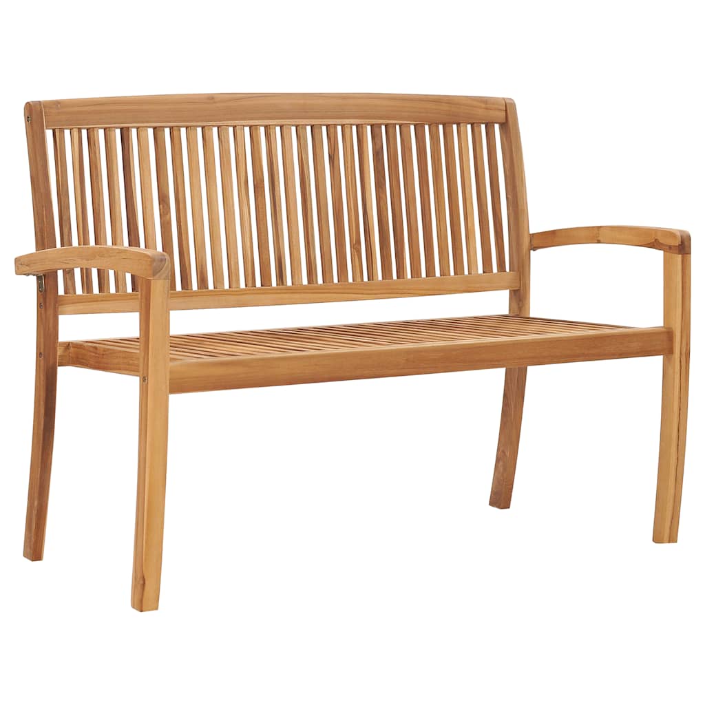 Stapelbar Trädgårdsbänk Med Dyna 128,5 Cm Massiv Teak