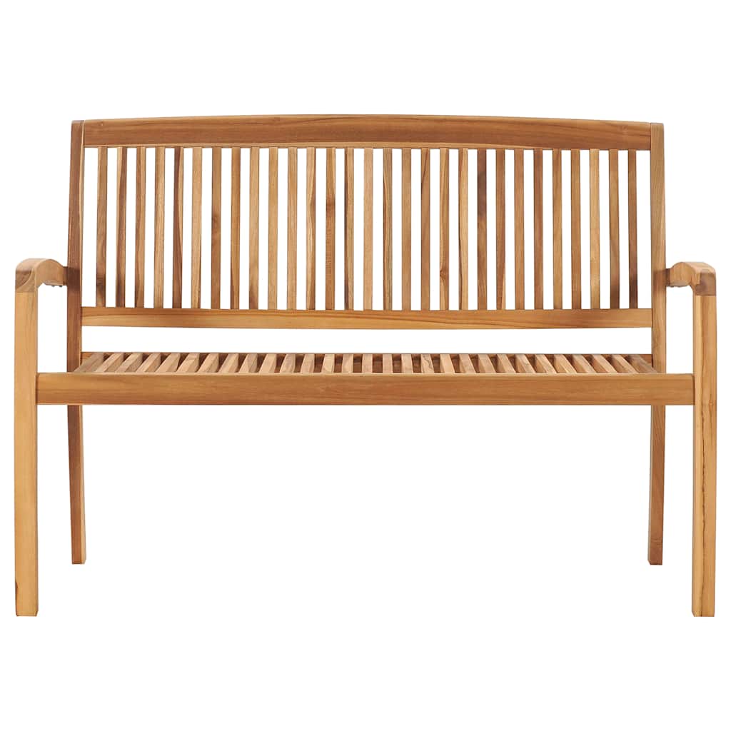 Stapelbar Trädgårdsbänk Med Dyna 128,5 Cm Massiv Teak