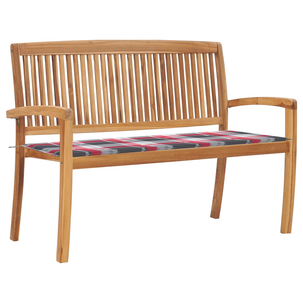 Stapelbar Trädgårdsbänk Med Dyna 159 Cm Massiv Teak