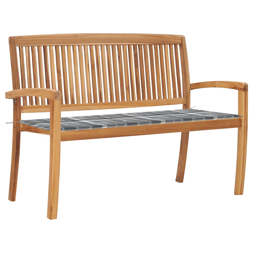 Stapelbar Trädgårdsbänk Med Dyna 159 Cm Massiv Teak