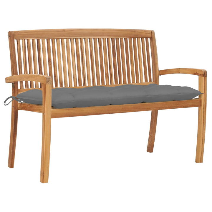 Stapelbar Trädgårdsbänk Med Dyna 128,5 Cm Massiv Teak