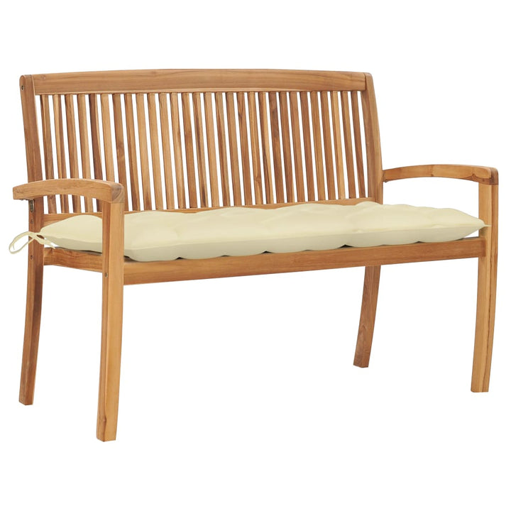 Stapelbar Trädgårdsbänk Med Dyna 159 Cm Massiv Teak