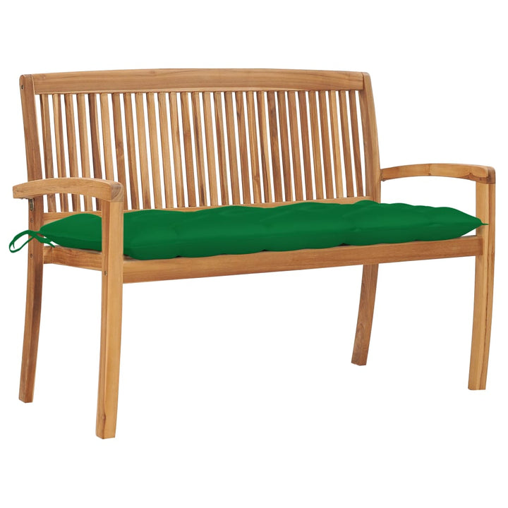 Stapelbar Trädgårdsbänk Med Dyna 159 Cm Massiv Teak