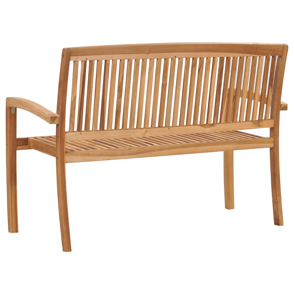 Stapelbar Trädgårdsbänk Med Dyna 128,5 Cm Massiv Teak