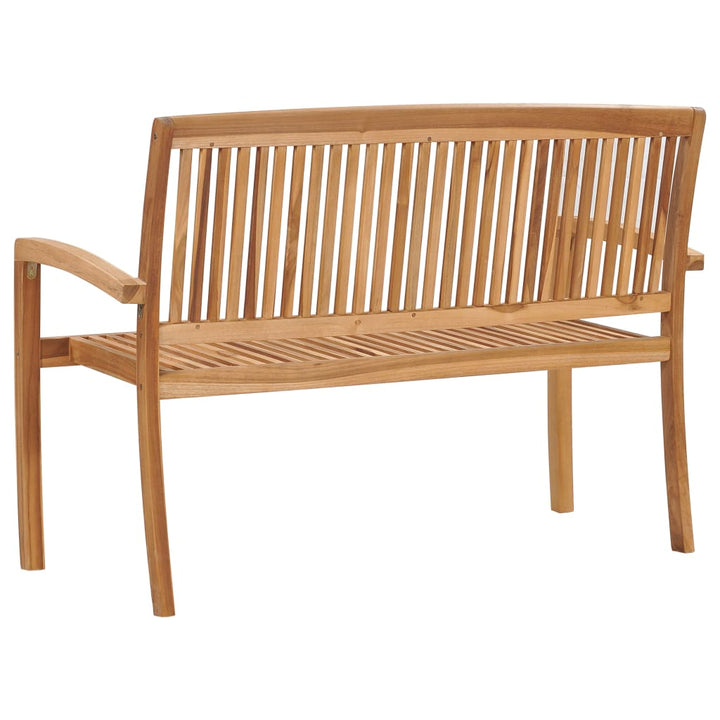 Stapelbar Trädgårdsbänk Med Dyna 128,5 Cm Massiv Teak