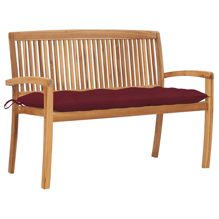 Stapelbar Trädgårdsbänk Med Dyna 159 Cm Massiv Teak