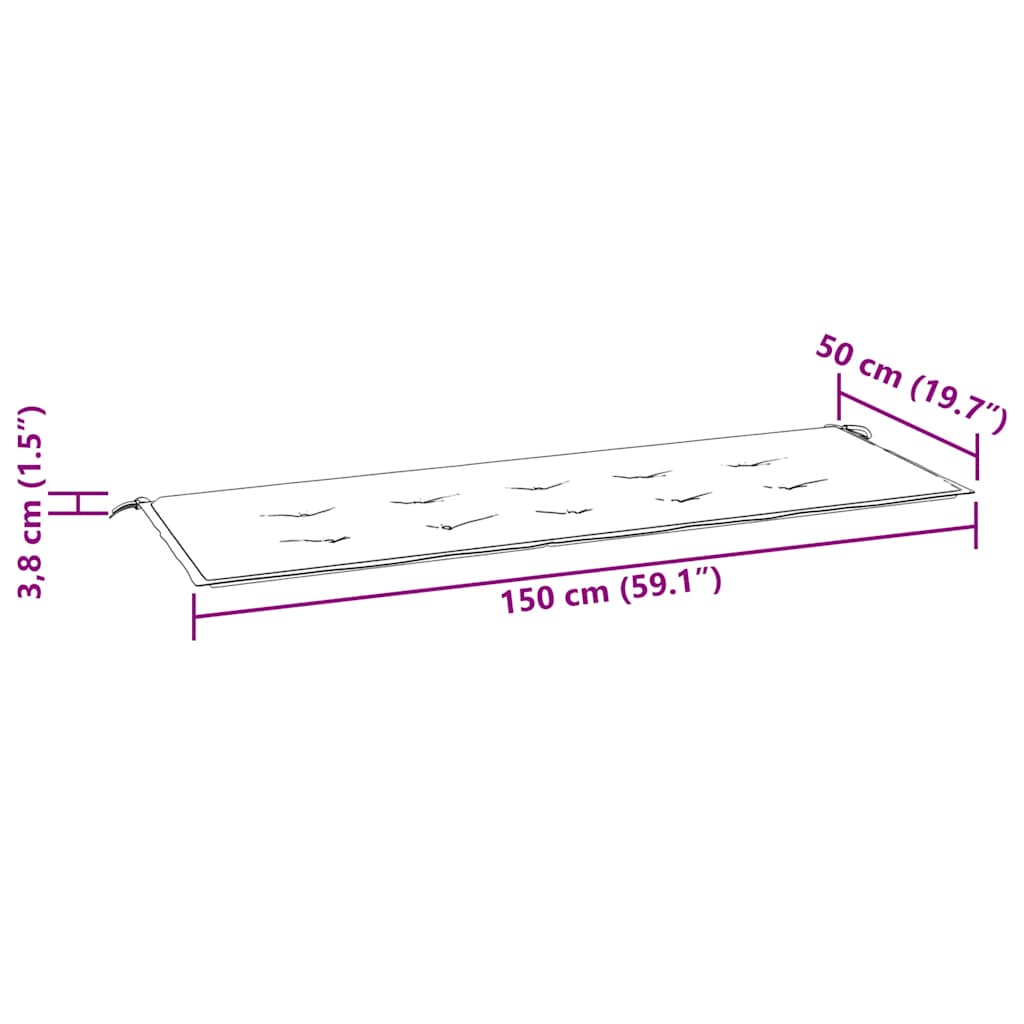 Stapelbar Trädgårdsbänk Med Dyna 159 Cm Massiv Teak