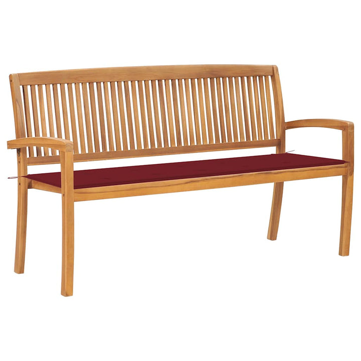 Stapelbar Trädgårdsbänk Med Dyna 159 Cm Massiv Teak