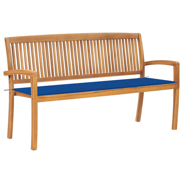 Stapelbar Trädgårdsbänk Med Dyna 159 Cm Massiv Teak