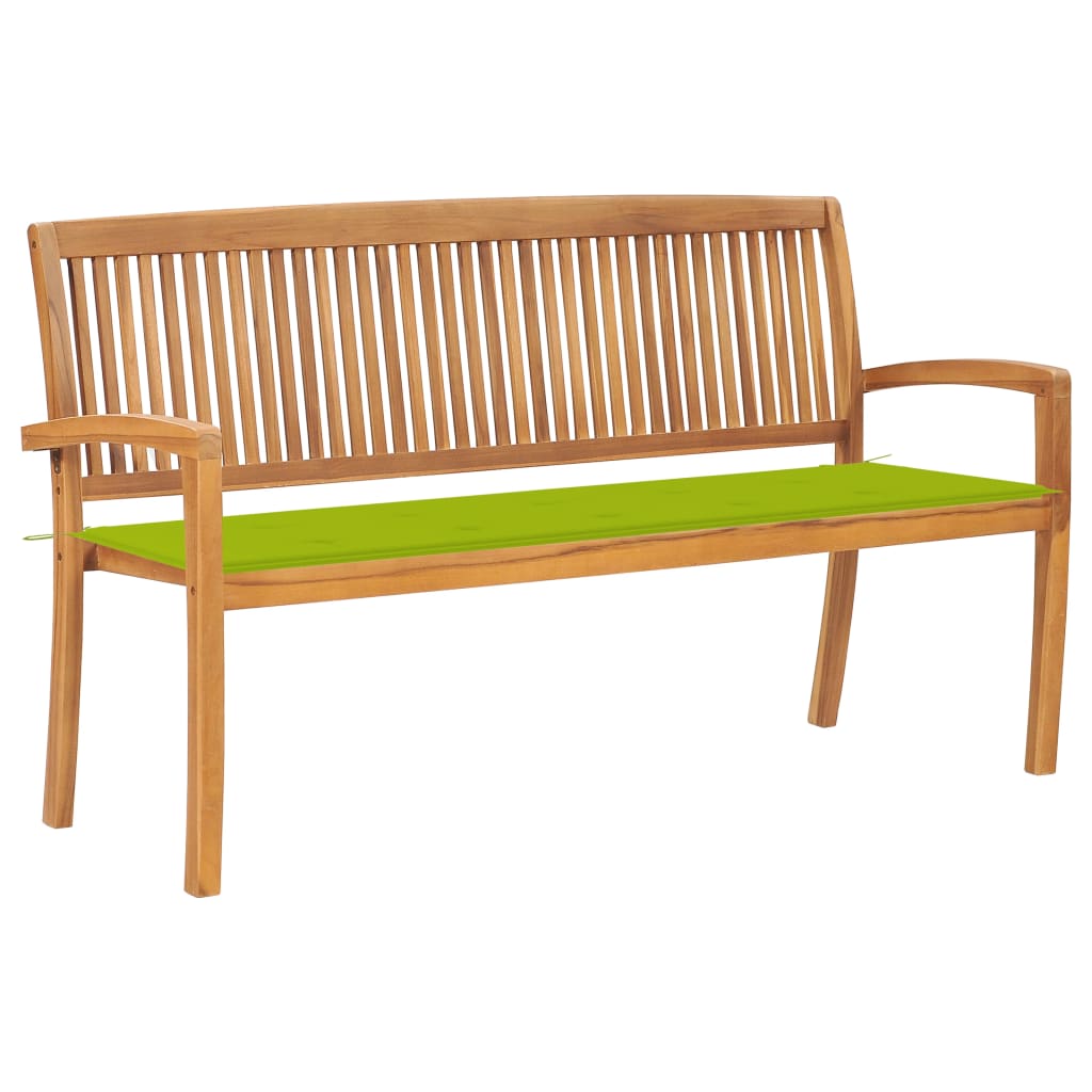 Stapelbar Trädgårdsbänk Med Dyna 159 Cm Massiv Teak