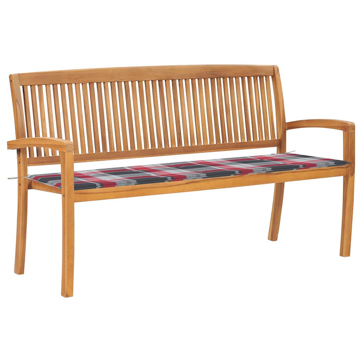 Stapelbar Trädgårdsbänk Med Dyna 128,5 Cm Massiv Teak