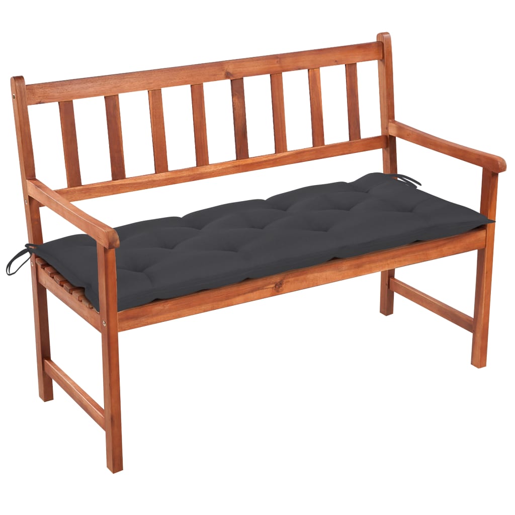 Trädgårdsbänk Med Dyna 120 Cm Massivt Akaciaträ