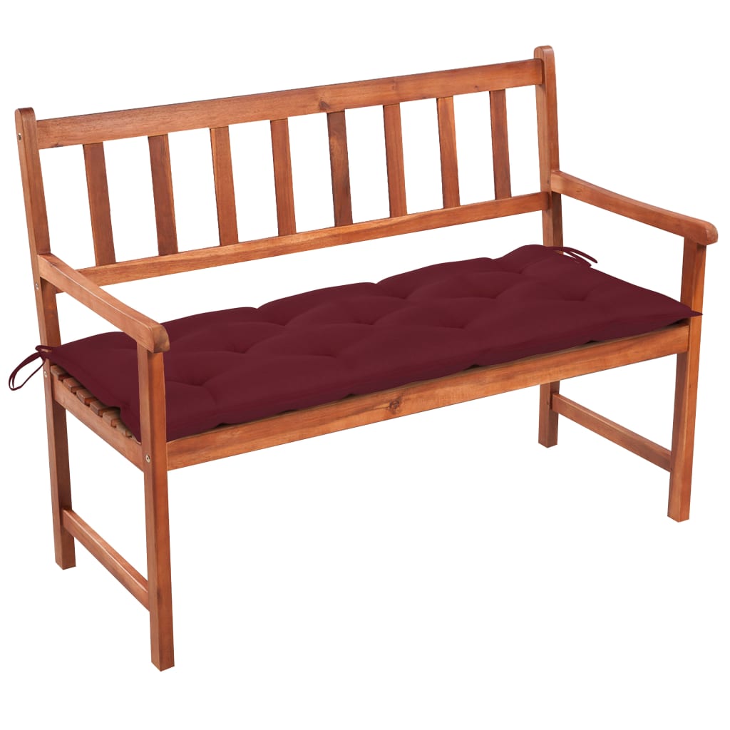 Trädgårdsbänk Med Dyna 120 Cm Massivt Akaciaträ