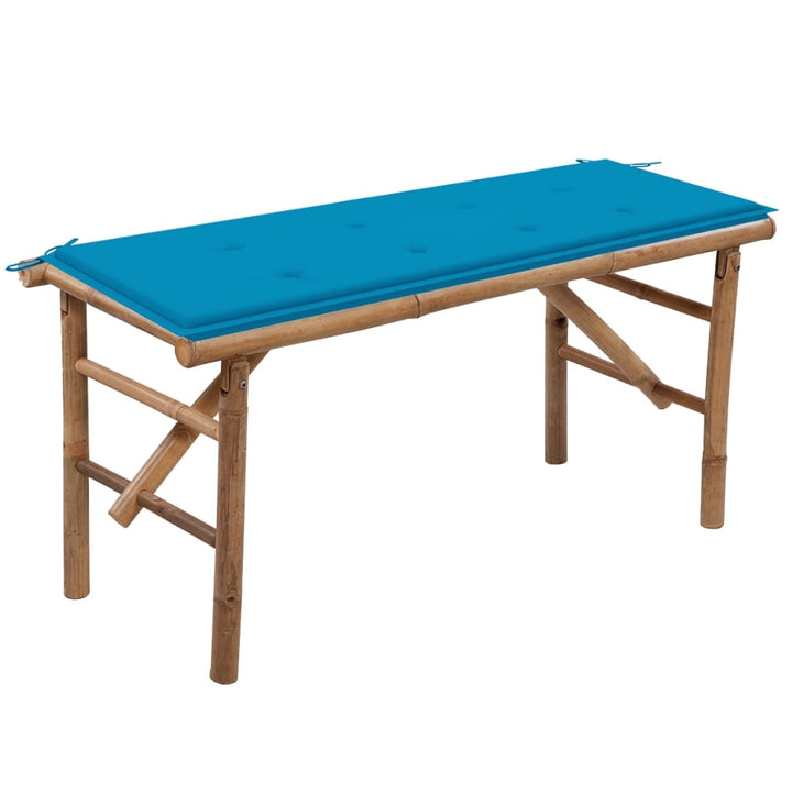 Hopfällbar Trädgårdsbänk Med Dyna 118 Cm Bambu