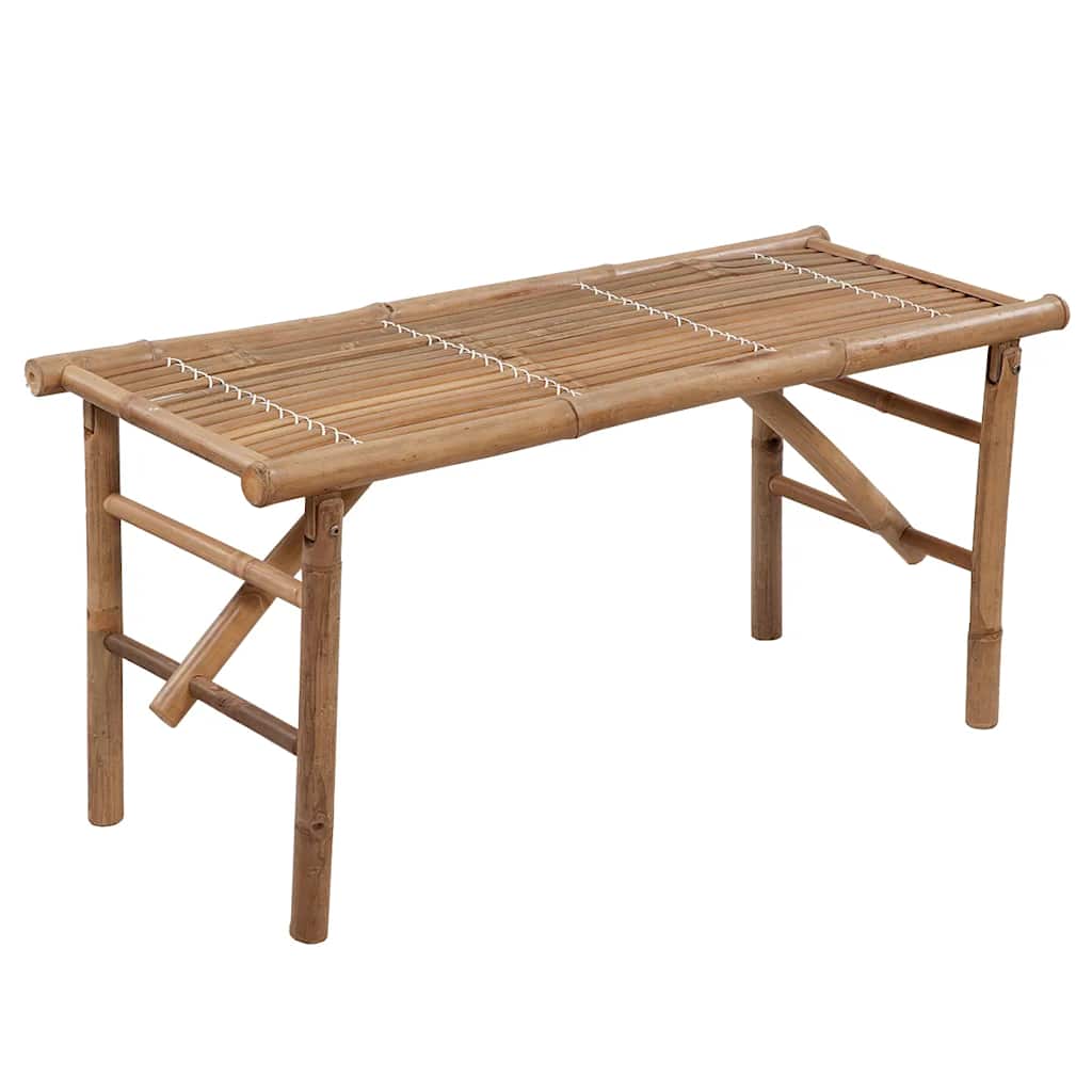 Hopfällbar Trädgårdsbänk Med Dyna 118 Cm Bambu