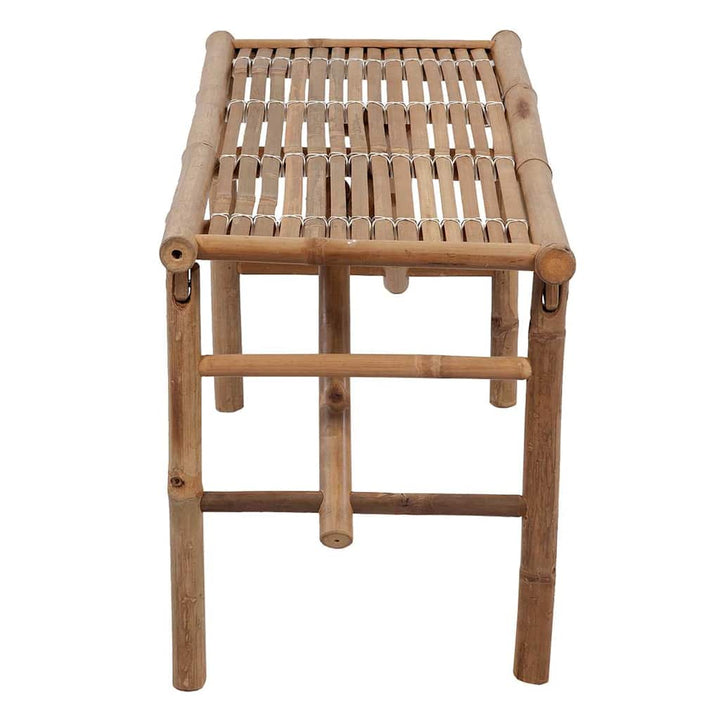 Hopfällbar Trädgårdsbänk Med Dyna 118 Cm Bambu
