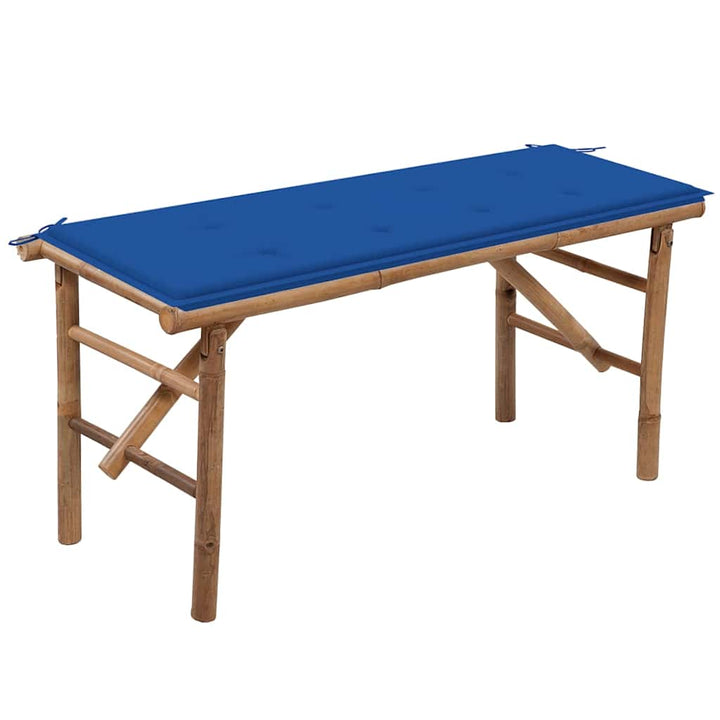 Hopfällbar Trädgårdsbänk Med Dyna 118 Cm Bambu