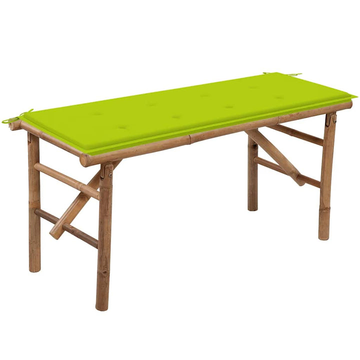 Hopfällbar Trädgårdsbänk Med Dyna 118 Cm Bambu